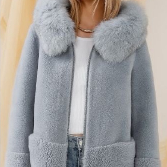 REVOLVE Jackets & Blazers - Maya Faux Fur-Trimmed Sherpa Jacket